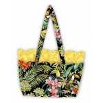 scalloped tote - exotica by poorhouse quilt design /16"x11.2x3"