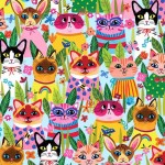 FUNNY FELINES ON MINKY