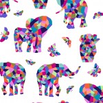 ELEPHANT MOSAIC ON MINKY