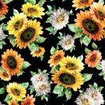 BLOOMING SUNFLOWERS ON MINKY