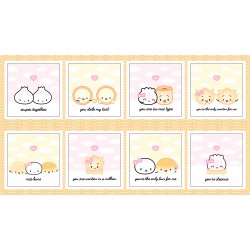 DIMSUM LOVE PUNS PANEL- 24" repeat - NOT FOR PURCHASE BY MANUFACTURERS