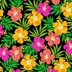 VIVID HIBISCUS ON MINKY