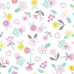 STITCHING FLOWERS ON MINKY