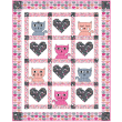 Hipster Kitties - Pink Quilt by Heidi Pridemore /46x57"