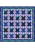 Butterfly Dance blue Quilt Opulent Floral by Natalie Crabtree /79"x79"- free pattern available in July, 2022