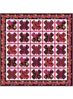 Butterfly Dance Red Quilt Opulent Floral by Natalie Crabtree /79"x79"- free pattern available in July, 2022