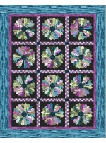 Strata Granite Blooms Basil Quilt by Heidi Pridemore /59"x75"