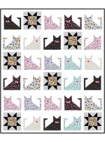 Mod Kittens Quilt Puddy cats by Natalie Crabtree /69"x82.5" - free pattern available in July, 2022