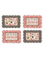 Scalloped Placemats  perk me up by  poorhouse designs 12.5"x18.5"