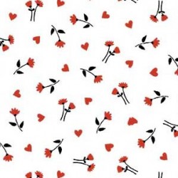 FLOWERS AND HEARTS ON MINKY
