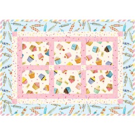 Simply Framed 4 Placemats - Bake Sale quilt by pine rose designs - 20"x14" 