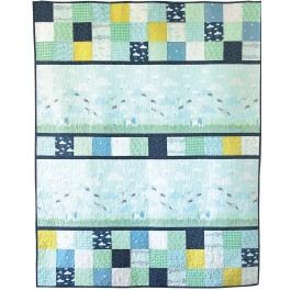 Believe Aqua Quilt  by Sandra Clemons /60x75"