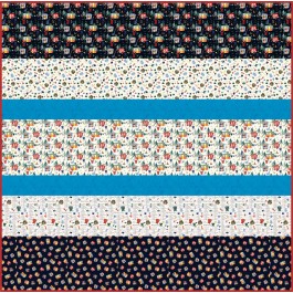 Camping Life MINKY Strip Quilt 57"x57"