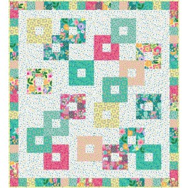 Chain Reaction Colorful Cottage Quilt by Swirly Girls Design - 60"x66"