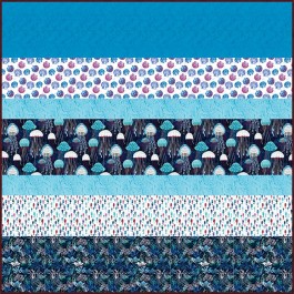 Fanciful Sea Life MINKY Strip Quilt