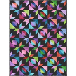 confetti star fresco black quilt by material girlfriends /48"x64"