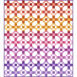 Monkey Bars Fresco coral reef Quilt by Natalie Crabtree /67.5"x75"-free pattern available in August, 2022