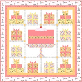 Happy Birthday Sorbet Quilt by Natalie Crabtree /68-1/2"x68-1/2"