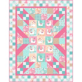 Panel Blast Llama Nirvana Quilt by Swirly Girls Design /63"x81"