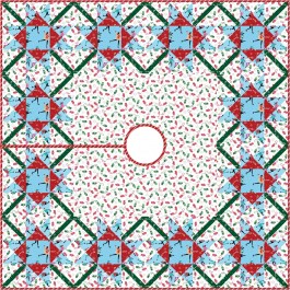 Over Under Again Tree Skirt - most wonderful time of the year quilt by Swirly Girls Design 48"x48"