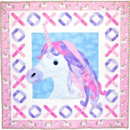 Unicorn Kisses Quilt by Heidi Pridemore /58"x58"