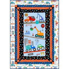 Panel Frames Quilt by Swirly Girls / 44"x62"