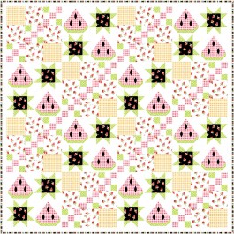 summer watermelon quilt by natalie crabtree 75"x75"