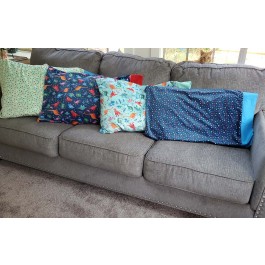 Rainbow Dino pillow cases made by Lindsay Chieco- Inspiration ONLY