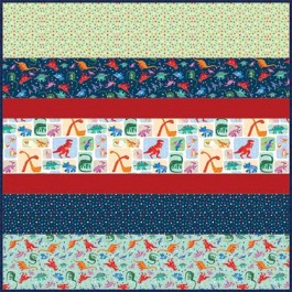 Rainbow Dino MINKY Strip Quilt