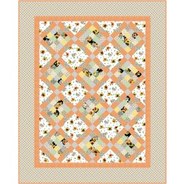 French Garden Sunflower Festival Quilt by Swirly Girls Design /58"x72"