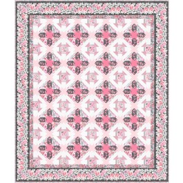 bella rosa -pink quilt by project house 360 65"x77"