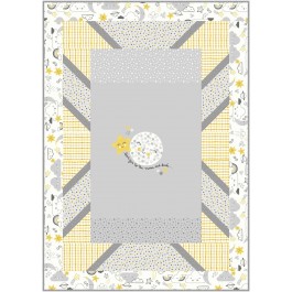 Panel pop to the moon and back Quilt by Swirly Girls Design 44"x62"