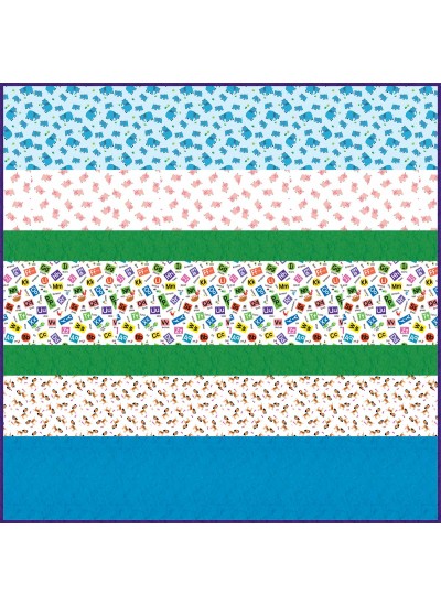Animal Alphabet MINKY Strip Quilt -57'x57"