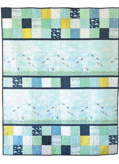 Believe Aqua Quilt  by Sandra Clemons /60x75"