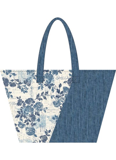 the tango tote - blue jean baby by Lisa Amundson /11.5"x19"x7"