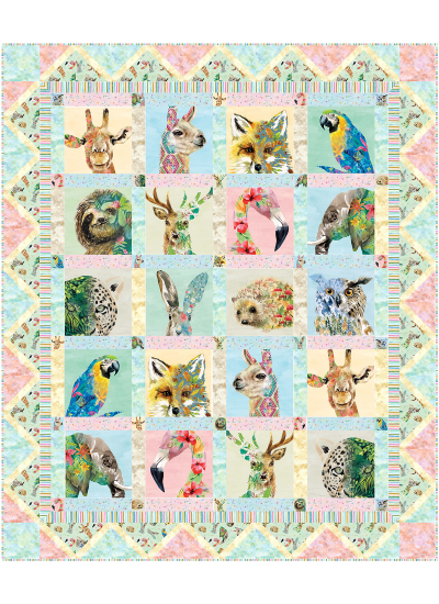 Here's Looking at you Brush with Nature quilt by Marsha Evans Moore /48.5"Wx57.5"H - free pattern available in june, 2022