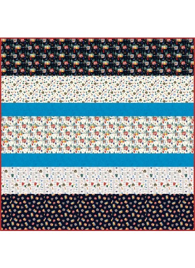 Camping Life MINKY Strip Quilt 57"x57"