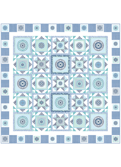 Circle Patch Marine by Heidi Pridemore /75x75"