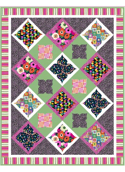 City Garden Brite Quilt by Natalie Crabtree /58"x75"