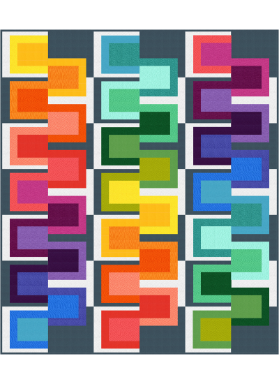 Mod Box - Cotton Couture Quilt by Colourwerx 72"x84"