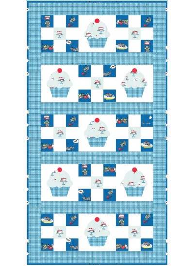 Cupcake Cutie Runner in Blue by Stephanie Sheridan /22"x42"