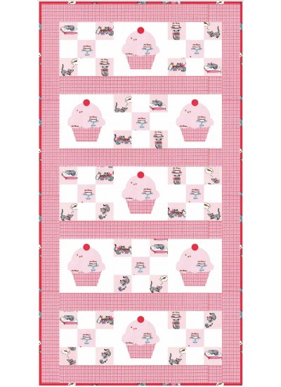 Cupcake Cutie Runner in Pink by Stephanie Sheridan /22"x42"