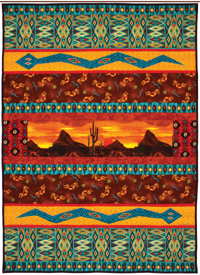 Desert Night Sunset Quilt by Marinda Stewart / 40"x57.5"