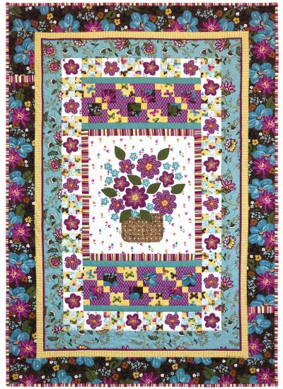 Dilly Dahlia Quilt by Marinda Stewart /40"x58"
