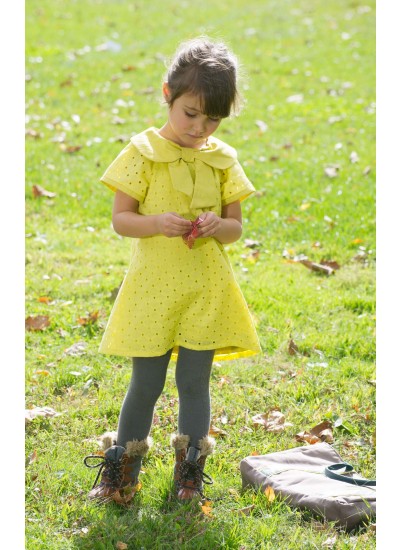 Eyelet Kids Dress - Citron
