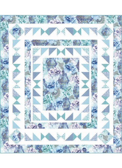Flower Burst Quilt - Blue by Heidi Pridemore