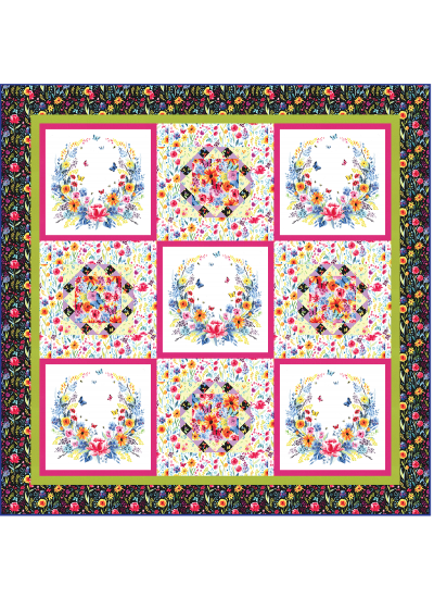 Garden Party Quilt by Heidi Pridemore / 73x73"