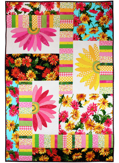 Gerbera Garden  Quilt by Marinda Stewart