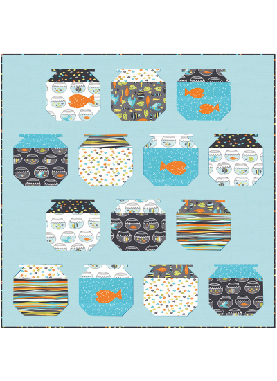 Guppies for Lunch Quilt by Jessee Maloney /50x50"