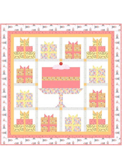 Happy Birthday Sorbet Quilt by Natalie Crabtree /68-1/2"x68-1/2"